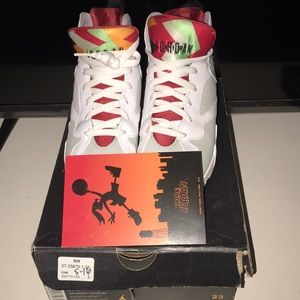 Red/White Jordan 7 Retro BG Hares Size 7y